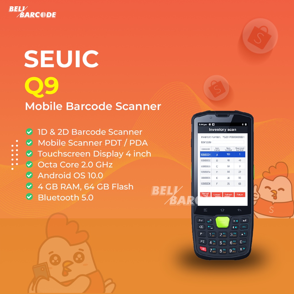 SCANNER MOBILE  BARCODE SEUIC Q9