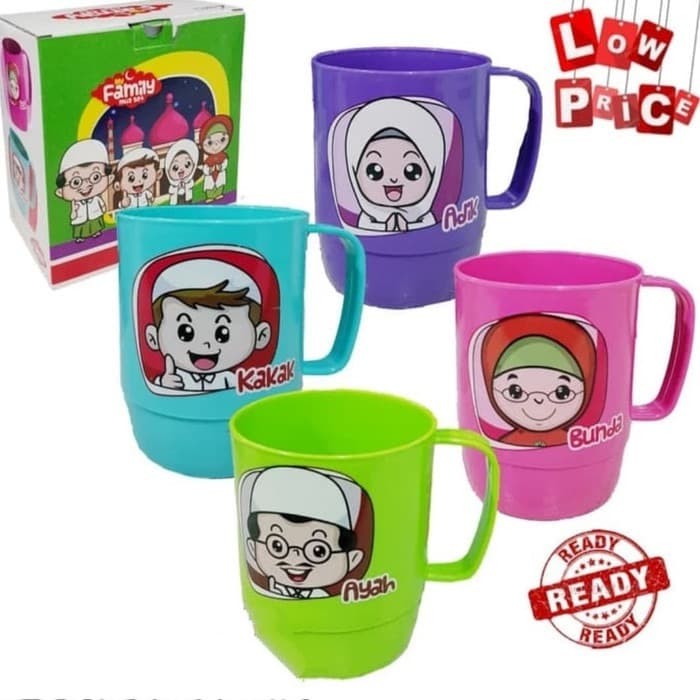 Gelas Mug Family Set 4 Pcs Gelas Mug Family