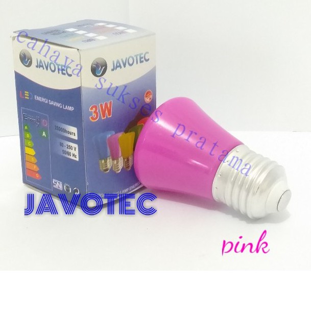 Lampu Led Jambu/Bohlam Warna Warni Model Prisma/Kotak 3W Javotec