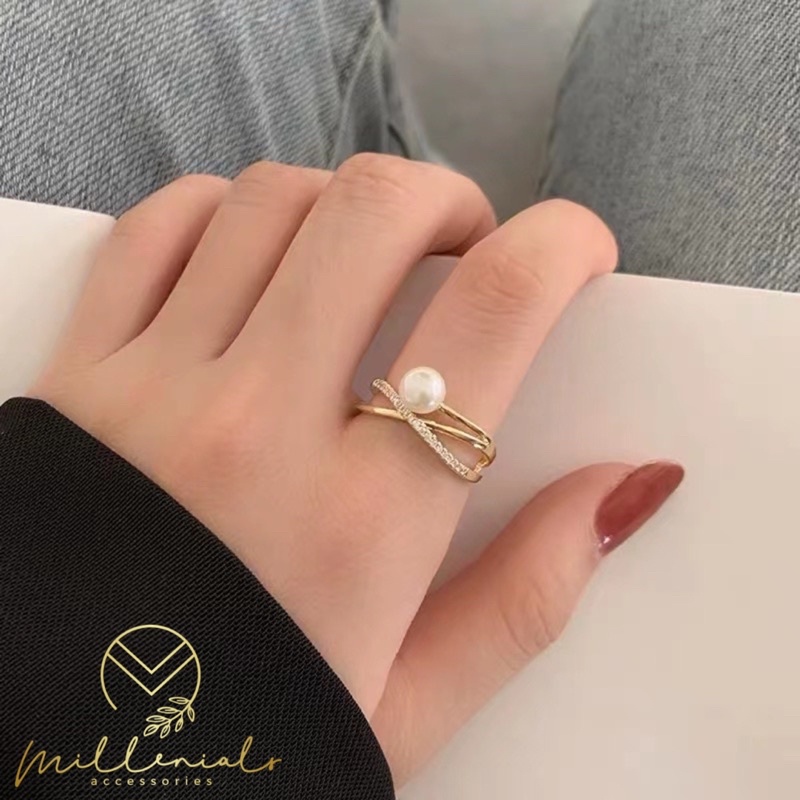 Amanda Ring / Cincin Pearl Mutiara Korea S925