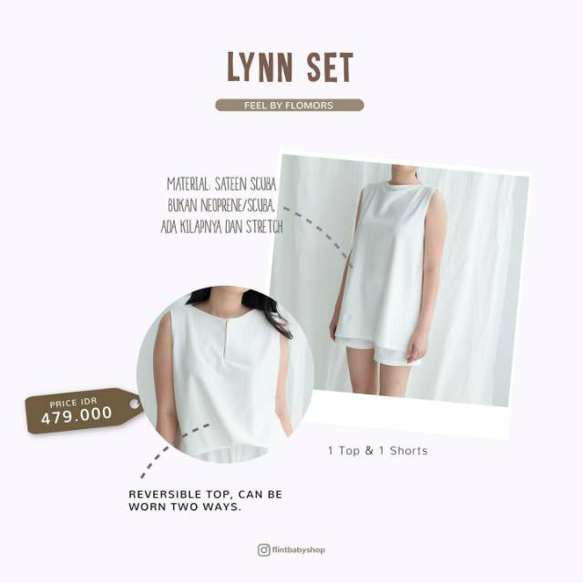 Feel by flomors x flint baju tidur rumah kantor pergi busui friendly pajamas lynn kalila ease set