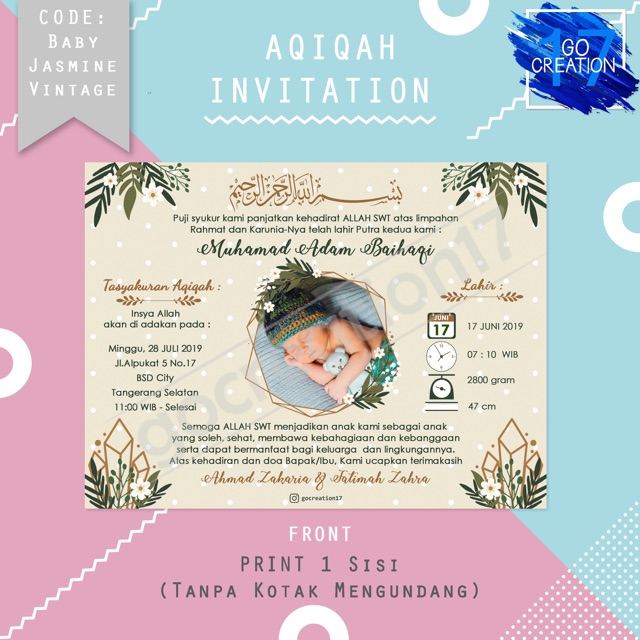 71 Koleksi Contoh Ukuran Undangan Aqiqah Terbaik Gratis