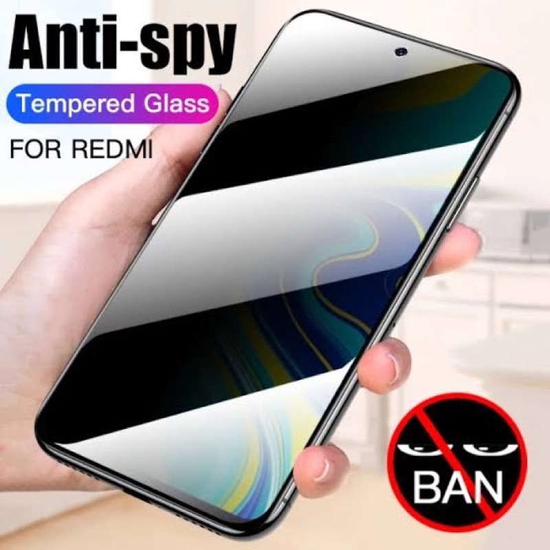 Glass Anti Spy Xiaomi Redmi Note 9/ 9 Pro/10/10S/10 Pro/POCO C31/X3/X3 Pro/F4 GT/M4 PRO Anti Gores Privacy Spy