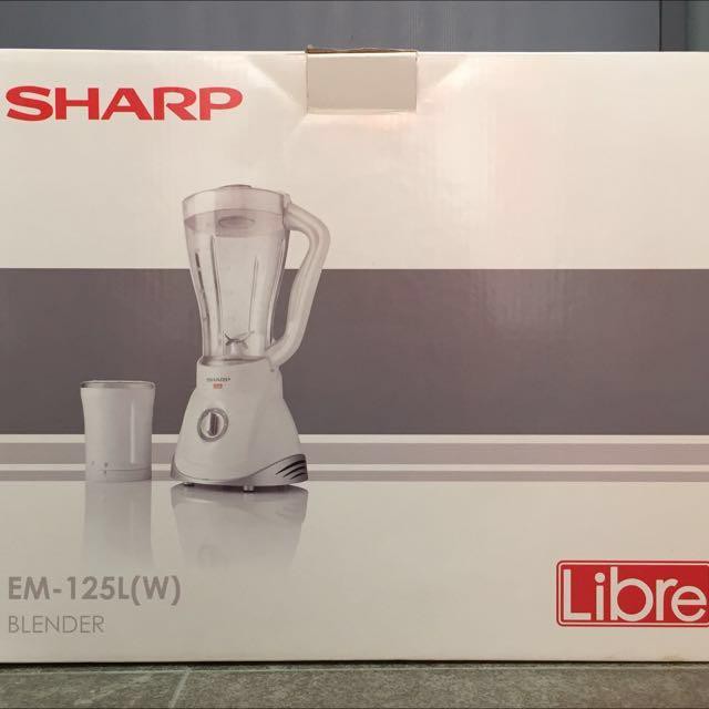 SHARP EM 125 L (W) Libre Blender + penggiling 400 W 1500ml 1,5L pisau stainless steel 2 kecepatan