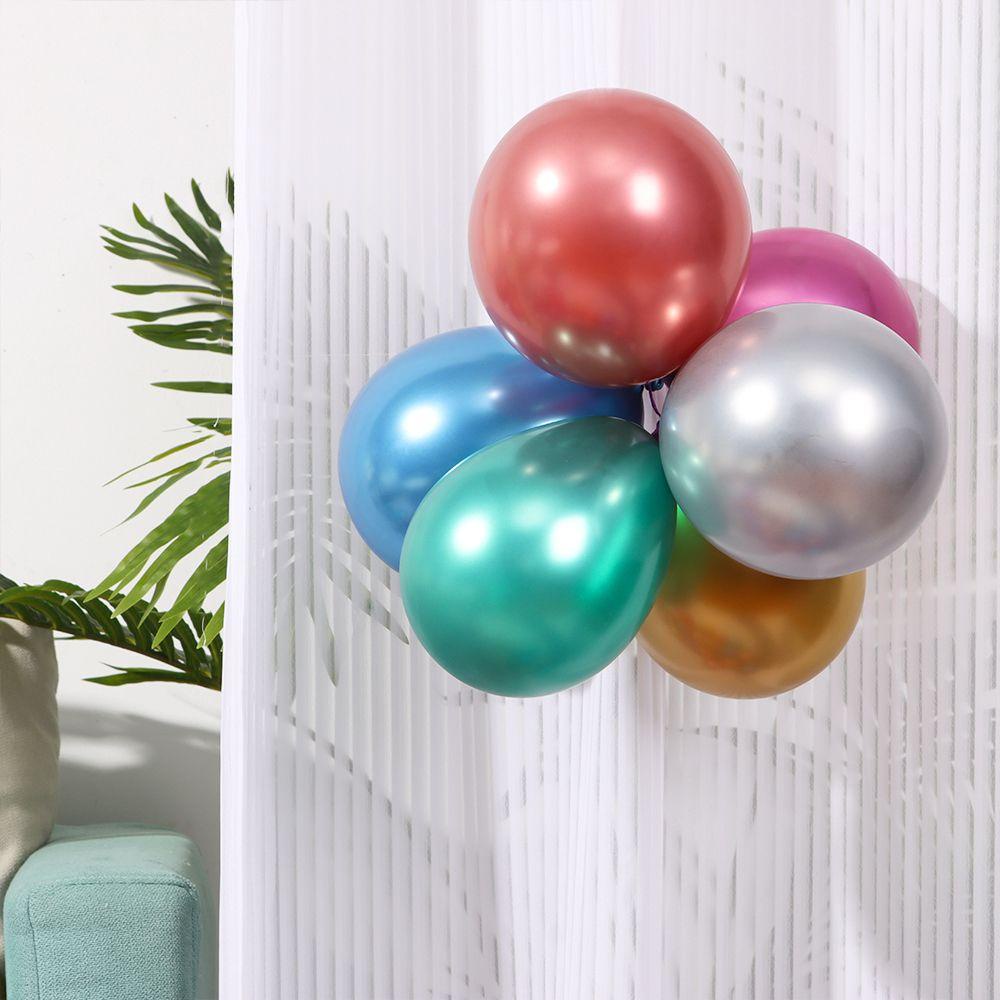 Nanas 50 Pcs 5 Inch Balon Lateks Anak-Anak Mendukung Metalik DIY Hadiah Perlengkapan Pesta Tebal Chrome