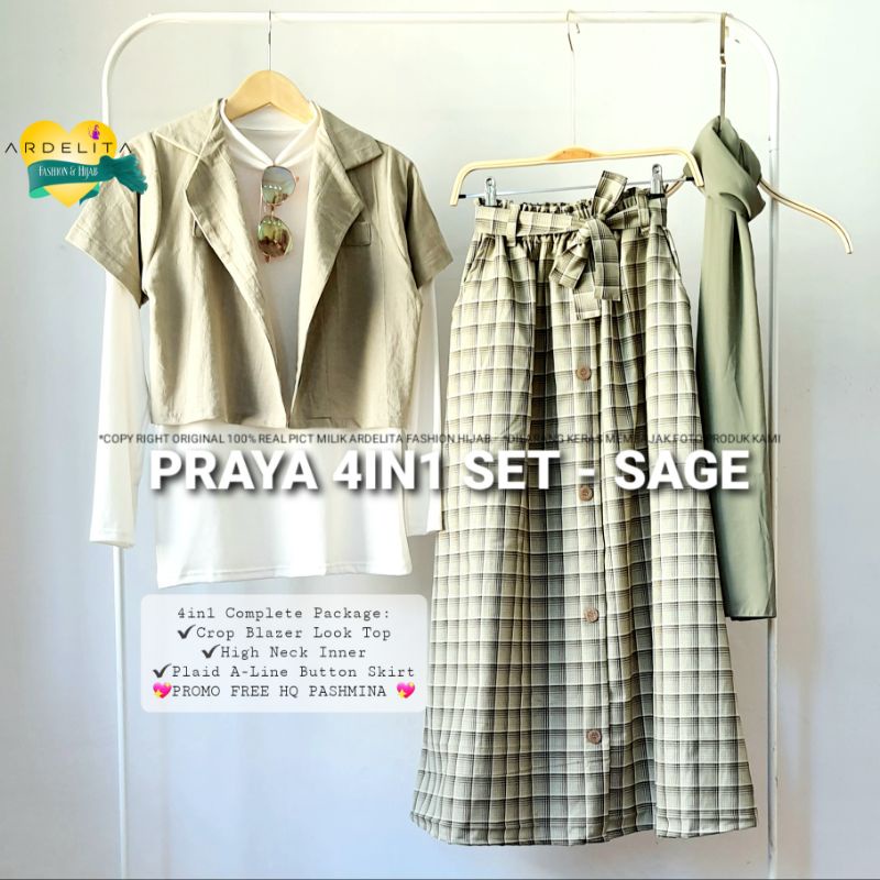 &lt;PROMO FREE HIJAB&gt; NEW ORIGINAL PRAYA SET 100% REAL PICT SETELAN POTD HIJAB MODEL KOREA TERBARU | OOTD KOREAN STYLE | OOTD BAJU CEWE KUE | OUTFIT CEWE BUMI | SETELAN REMAJA KEKINIAN | BAJU ALA SELEGRAM | BAJU HIJAB TRENDY | KOREAN STYLE OUTFIT