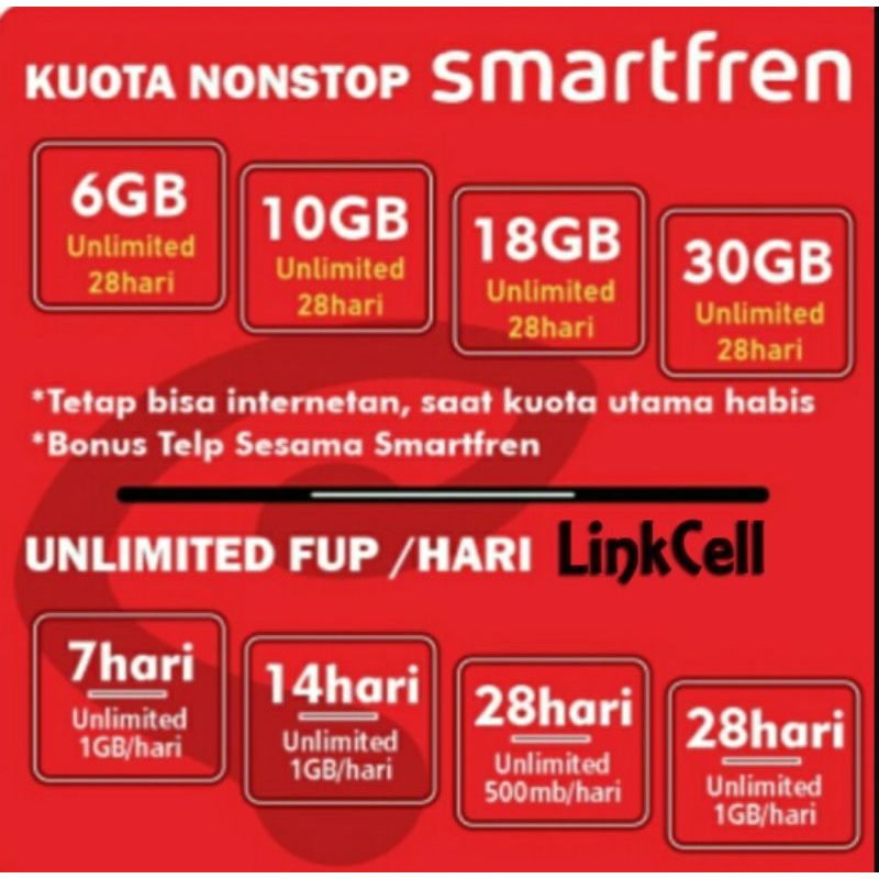 Paket Data Smartfren Unlimited Nonstop 28 hari 6gb 10gb 18gb 30gb