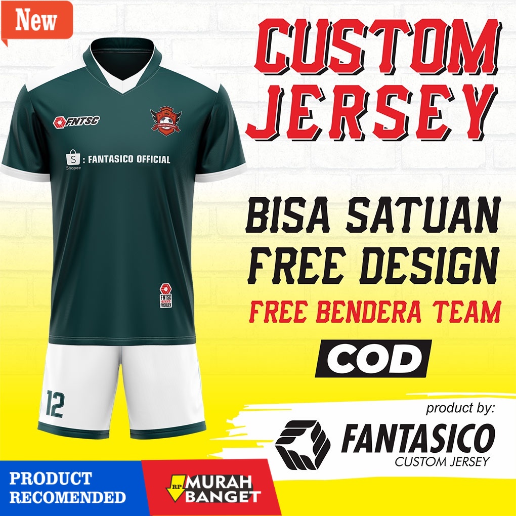 Baju futsal/bola terbaru- Fantasico Jersey Futsal Printing Jarsey Bola Badminton Voli Bulutangkis Ga