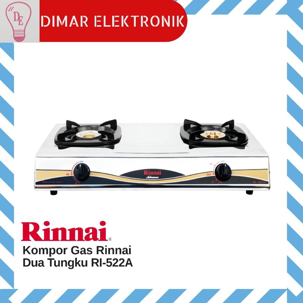 RINNAI RI522A kompor 2 tungku stainless steel api besar