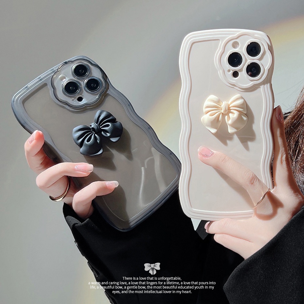 Case Pelindung Desain Pita 3D Transparan Untuk Iphone 11 8 7 Plus SE2 XS XR 12 13 Mini PRO MAX