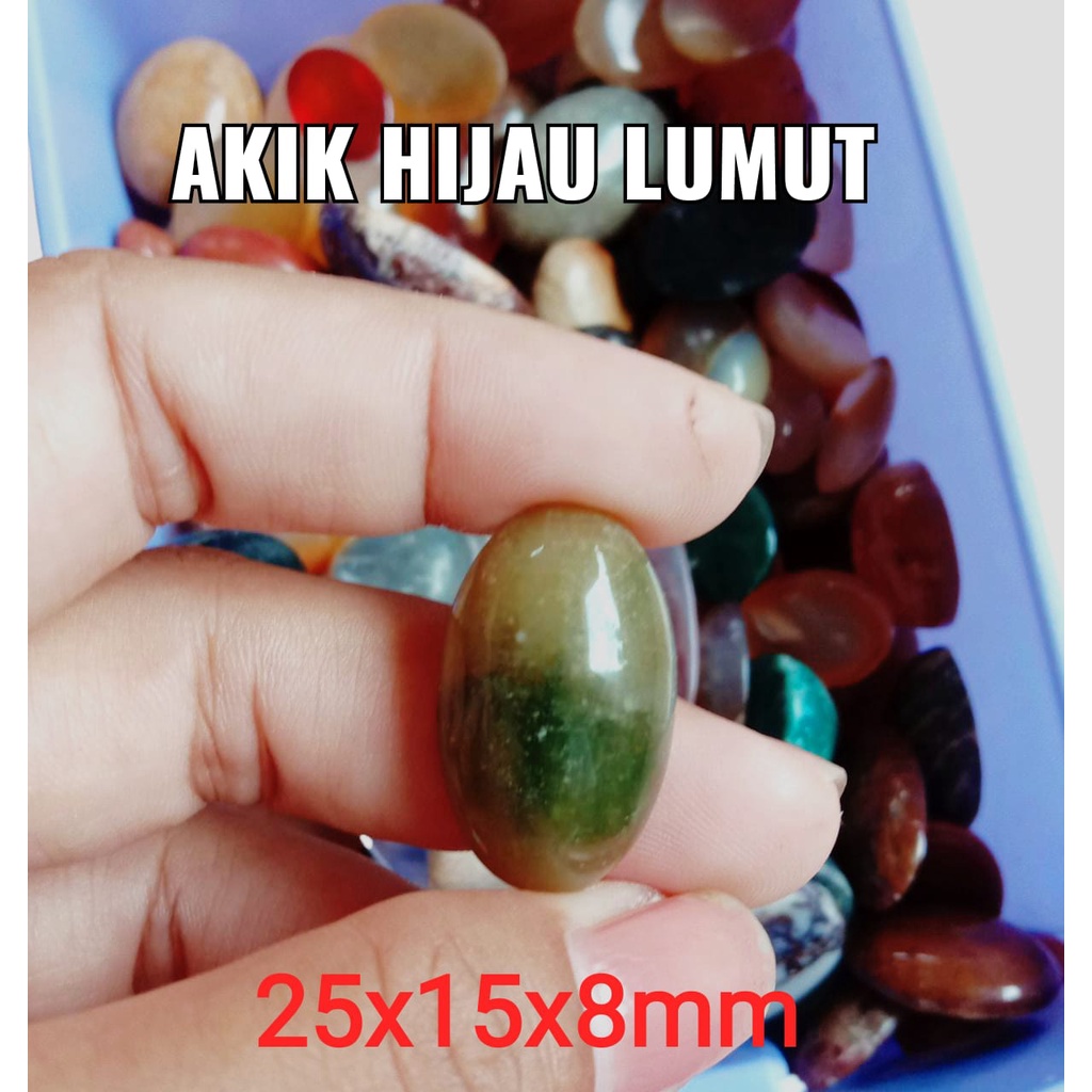 Akik Asli Batu Alam Hijau Lumut
