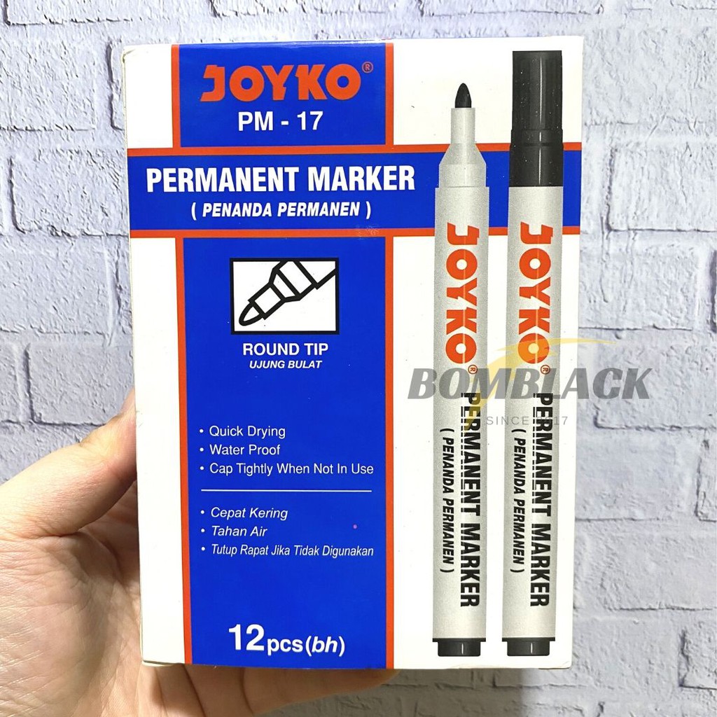 Spidol Permanen JOYKO Permanent Marker PM-17 PM 17 PM17 HITAM Satuan