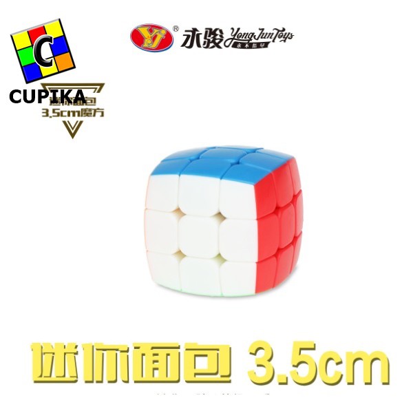 Rubik 3x3x3 Yongjun Mini Bread 3.5cm cembung/Pillow Stickerless