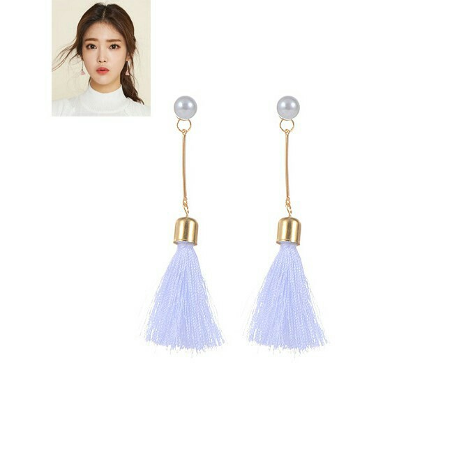 Anting Tusuk Mutiara Wanita Kekinian /Anting Tassel Panjang Simple Model  MISS 81