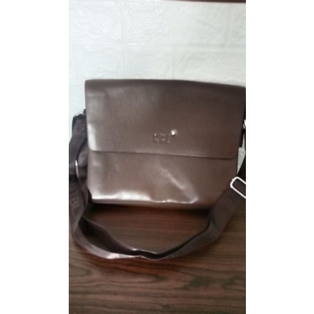 TAS SELEMPANG PRIA MONT BLANC COKELAT PRELOVED