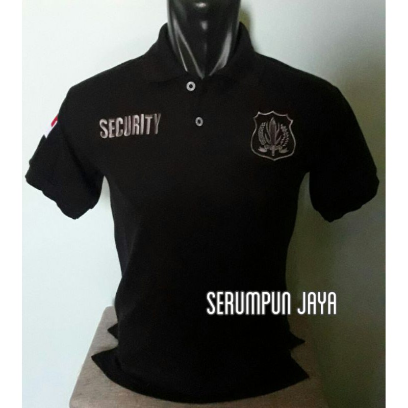 KAOS SECURITY LOGO SILVER ANTI MAINSTREAM - KAOS KERAH SECURITY LOGO SILVER LENGAN PENDEK BORDIR