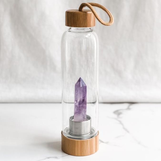 Amethyst Crystal Infused Water Bottle