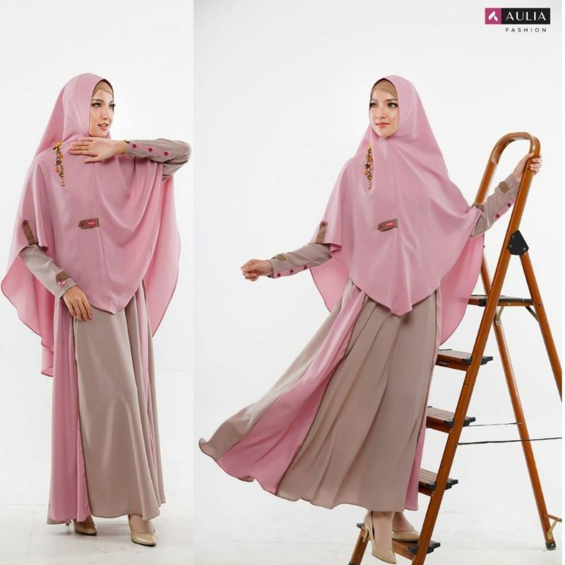 Aulia Valerie set gamis chocoa brown