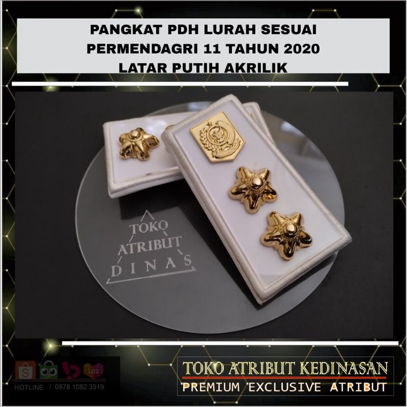 Pangkat PDH LURAH Latar Putih Sesuai Peremendagri