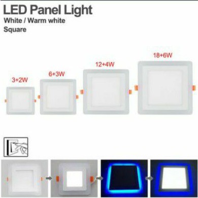 downlight 2 warna / led panel light / downlight led 2 warna / downlight led biru / downlight biru