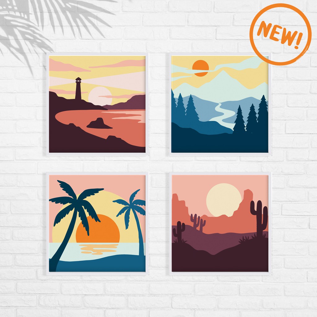 

PAINT BY NUMBER. PAKET MELUKIS CANVAS 20X20 CM - KATOTO PAINTING KIT - SILHOUETTE SERIES