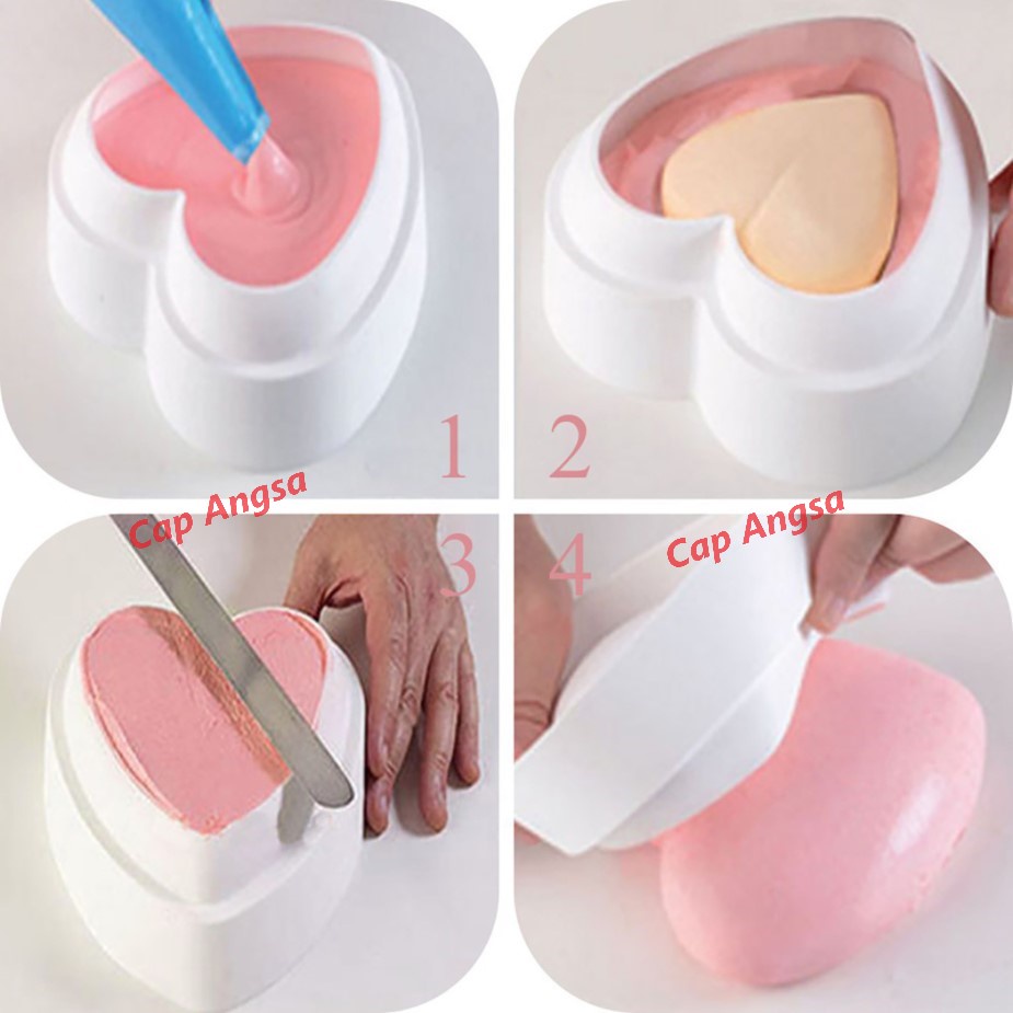 3D SILICON MOULD HEART CETAKAN SILIKON HATI LOVE LOYANG TART COKLAT FONDANT SILICONE MOLD PINATA MOUSSE CAKE