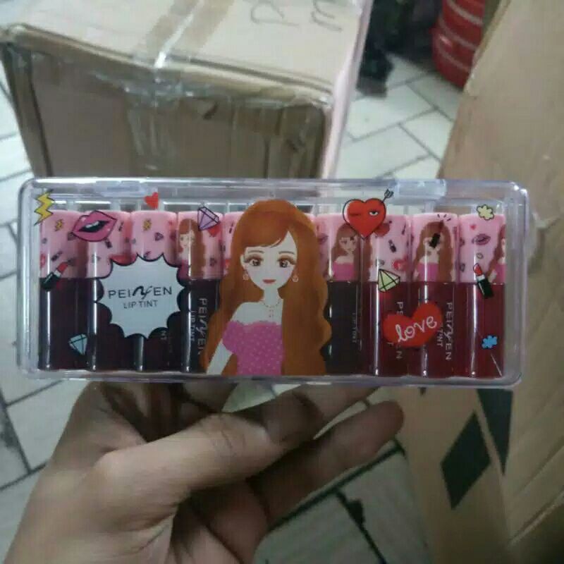 Lip tint peinfen kemasan mika 10pcs