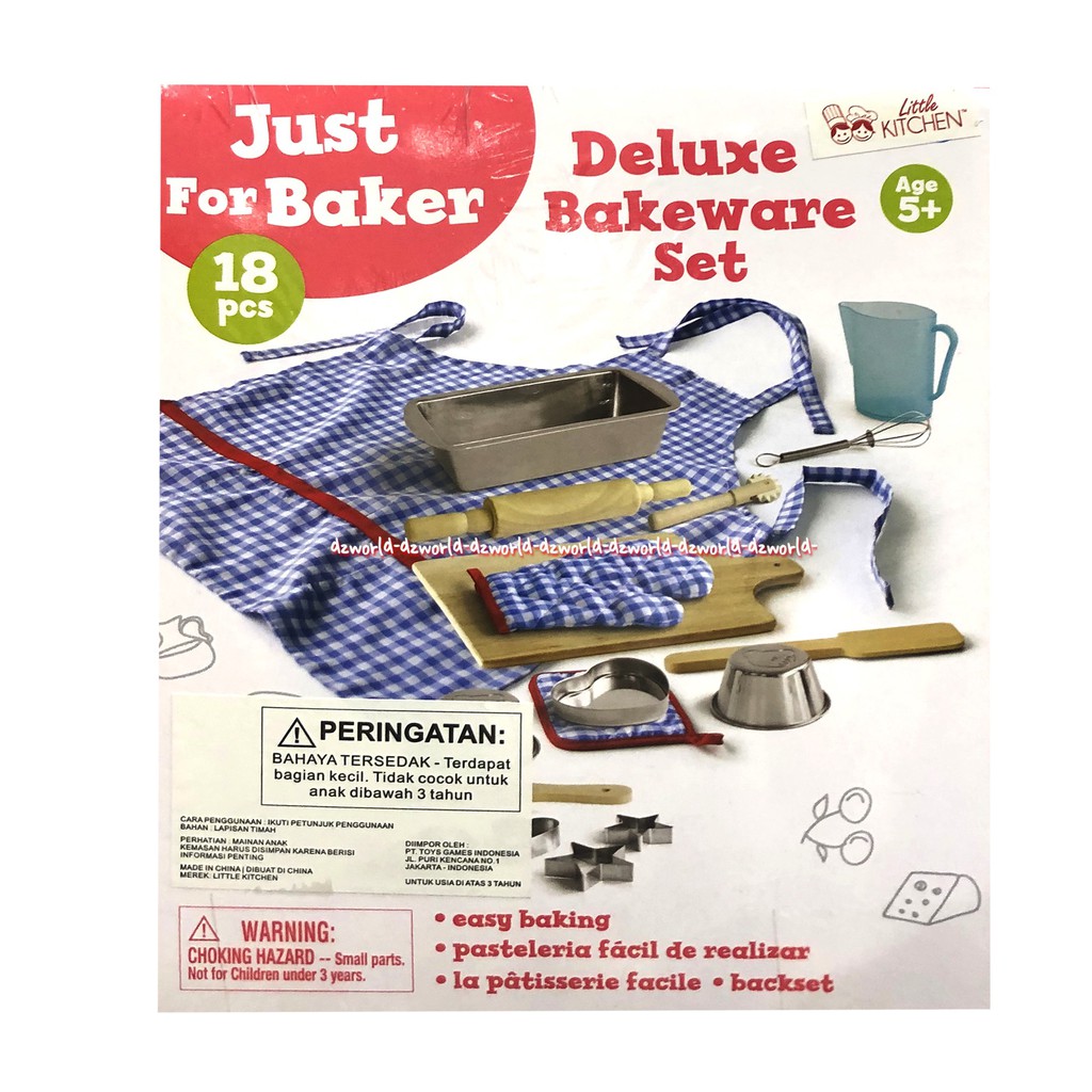 Just For Baker Deluxe Bakeware Set Mainan Untuk Membuat Kue Untuk Anak Anak Usia 5 Tahun Keatas