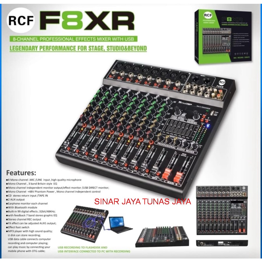 mixer audio Rcf F8XR 8 channel effect reverb