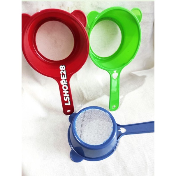 saringan teh 12cm / 15cm. saringan plastik 12 cm / 15 cm.