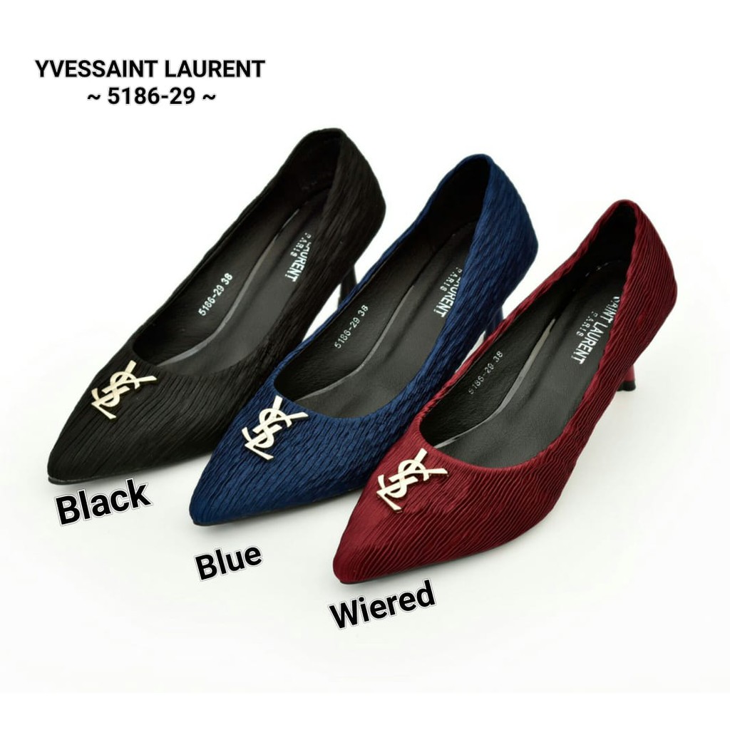 YSL Kitten Heels Shoes 5186-29 BB SEPATU FASHION IMPORT BATAM TERMURAH BEST SELLER HIGH HEELS PESTl