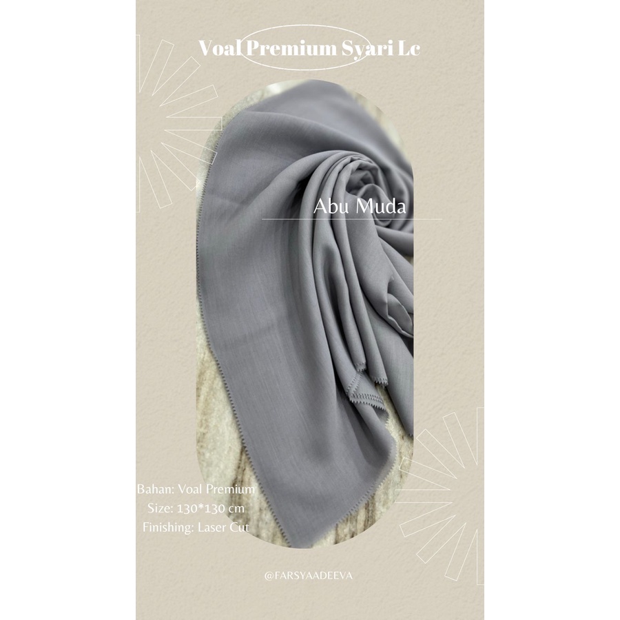 HIJAB VOAL POLOS JUMBO SYARI 130x130 ABU MUDA