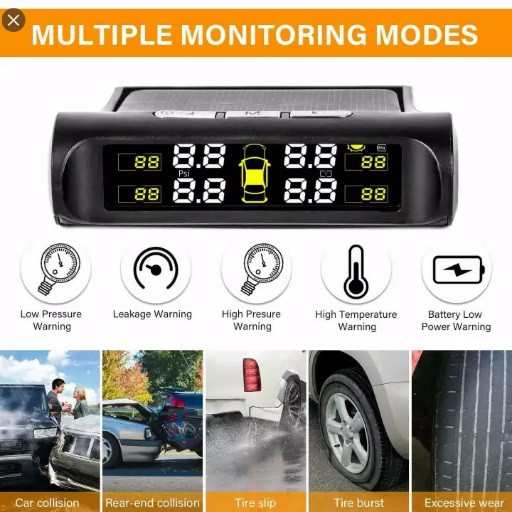 TPMS Air Pressure Monitor System Pengukur Tekanan &amp; Suhu Ban Mobil Real Time Waterproof Wireless