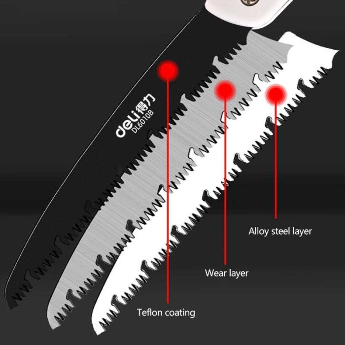 Gergaji Lipat Portabel Folding Wood Hand Saw - Hitam, 210mm