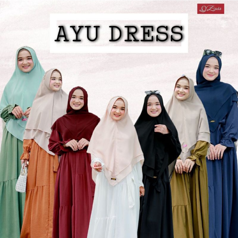 ADZ // Dress Ayu by Ziada / Dress Terbaru/ Dress Polos / Dress Modern / Dress Cringkle / Gamis Canti