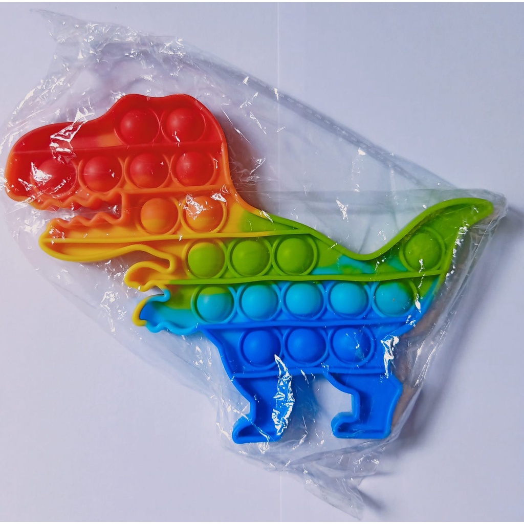 ~ PIYOSHI08 ~ Pop It Mainan Penghilang Stress Fidget Push Toys Murah MA12-DINO RAINBOW