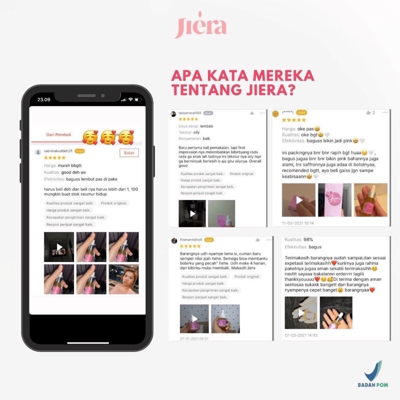 JIERA Natural Lip Serum BPOM 10ml / 20ml ORIGINAL 100% - Pencerah Bibir Hitam, Serum Bibir, Pelembab Bibir