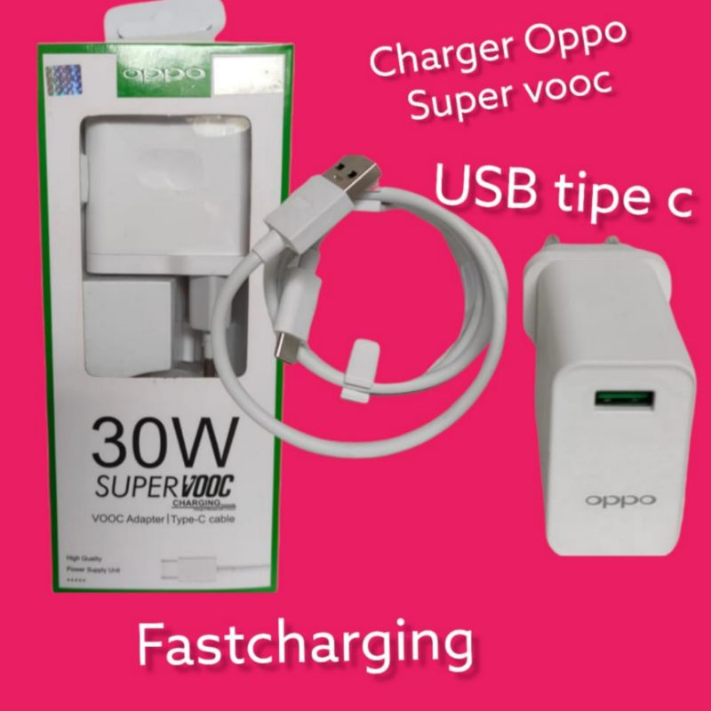 Charger Oppo Super Vooc Original Fastcharging Usb Tipe C/Charger Oppo 65 watt dan 30 watt Super Vooc