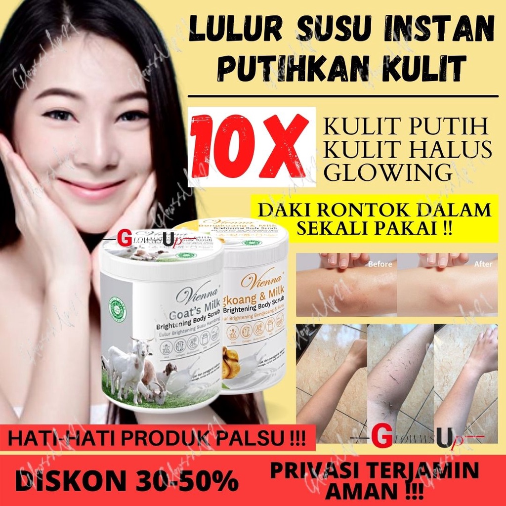 LULUR PEMUTIH SUSU KAMBING VIENNA LULUR WHITENING BODY SCRUB 1000ML BPOM ORIGINAL