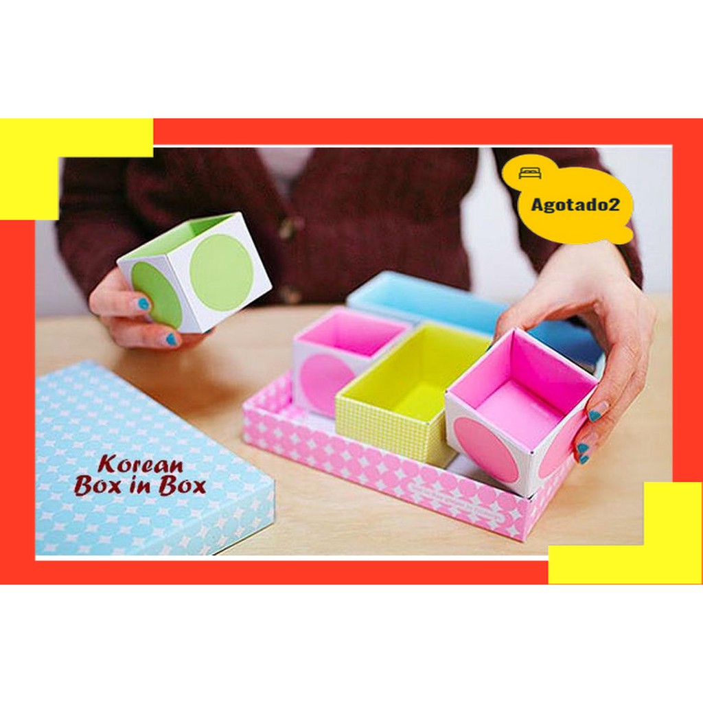 

Korean Box in Box (1 box bear dalamnya isi 6 box kecil, warna warni)