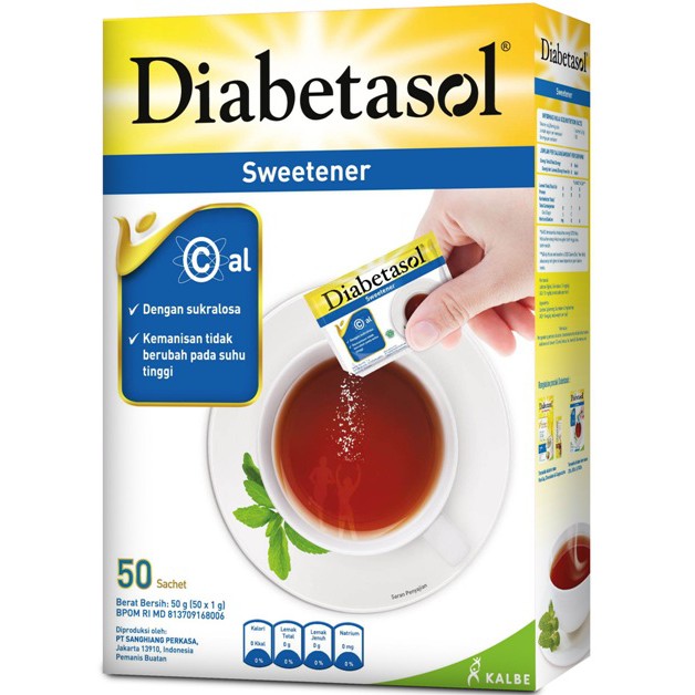 Diabetasol Sweetener 50sachet Gula Pengganti Zero Calories Gula Untuk Penyakit Diabetes Diabet Nol Kalori 50 Sachet Sugar Dia Betasol