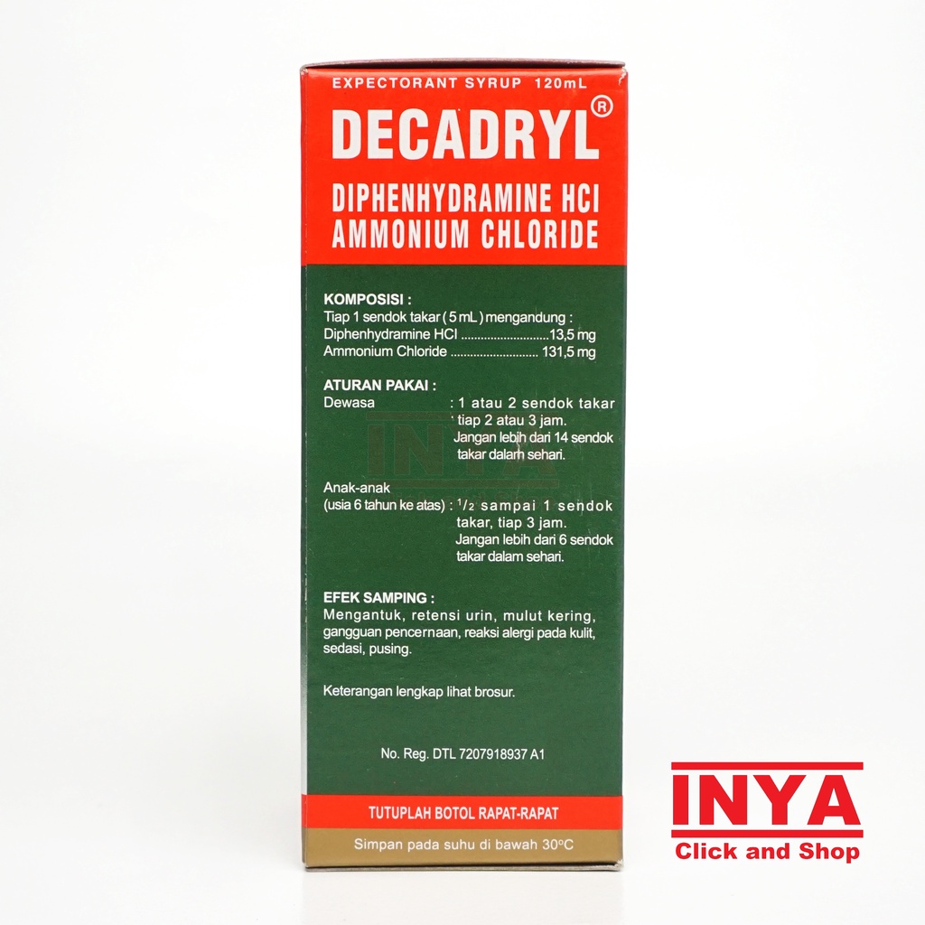 DECADRYL EXPECRORANT SYRUP 120ml - Obat Batuk