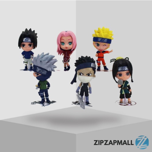 Action Figure Anime Naruto Set Itachi  6 PCS / Miniatur Naruto Sasuke, Sakura, Kakashi, Gaara, Itachi Uchiha, Zabuza, Haku, Tobi, Killer Bee Kurama Pajangan Set Figur Figure / Patung Naruto / Mainan Naruto Sasuke Mini / Naruto Figure Action Pvc Original