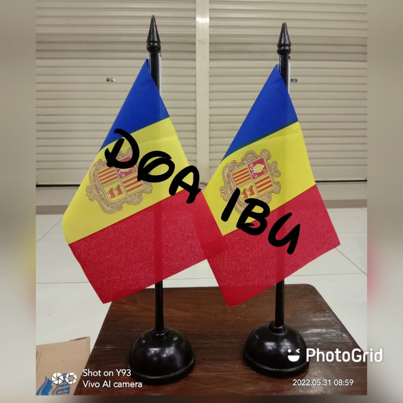 

best seller tiang kayu meja+bendera ANDORRA ready stock