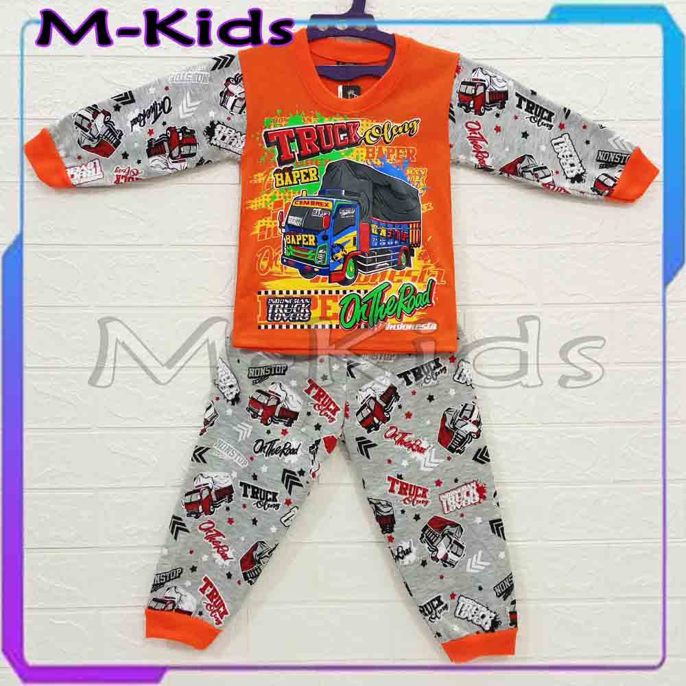 MKids88 - Baju Setelan Panjang KAOS Anak Gambar Truk Oleng / Truck Oleng