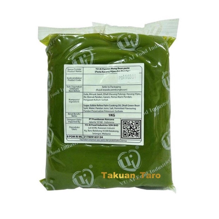 

Q12Sa Yu-Ai Pandan Mung Bean Paste 1Kg / Pandan Filling 1 Kg D51qs448