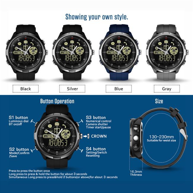 New Zeblaze VIBE 4 HYBRID Sports Smart Watch 1.24inch FSTN Mechanical Hands Sapphire Glass