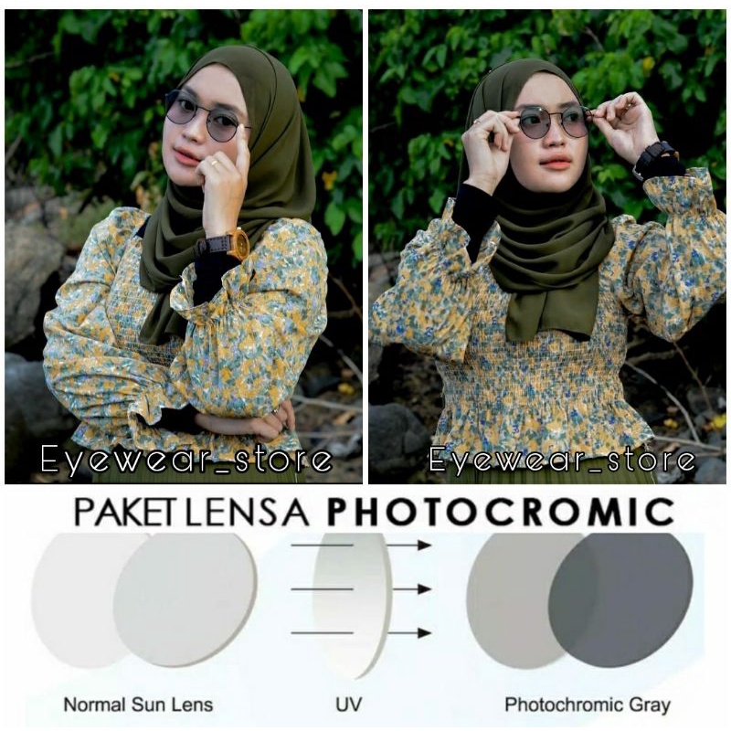 KACAMATA PAKET LENSA PHOTOCROMIC KACAMATA KOREA KACAMATA WANITA/PRIA