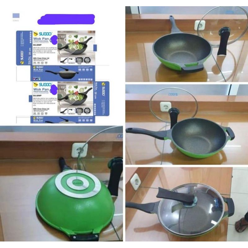 panci merk suggo/Wok Pan Granite Coating tebal anti lengket/wajan anti lengket