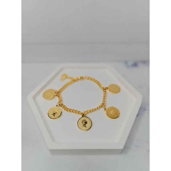 Gelang Koin Titanium GOLD Versace